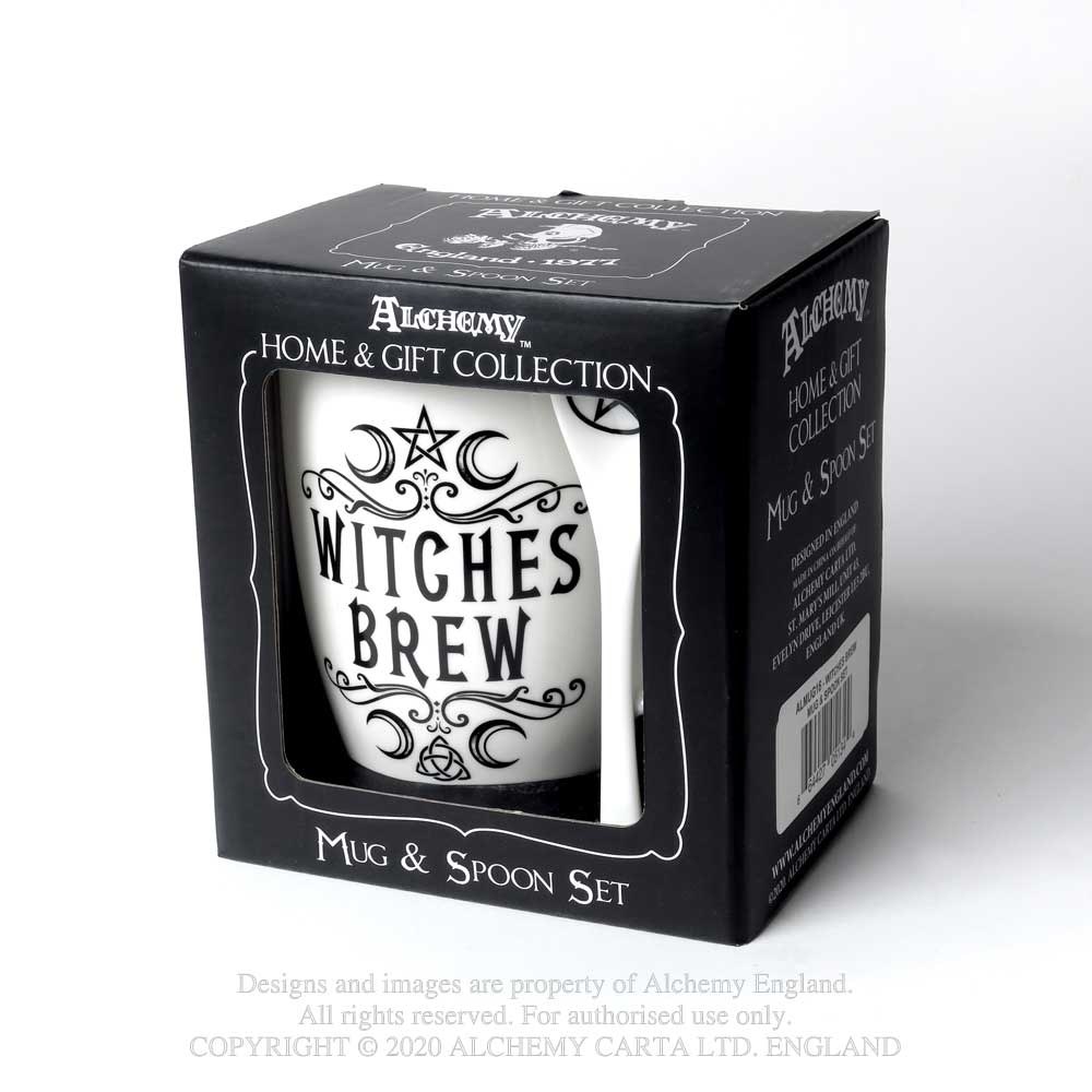 Alchemy - Witches Brew Ensemble tasse et cuillère - Blanc/Noir